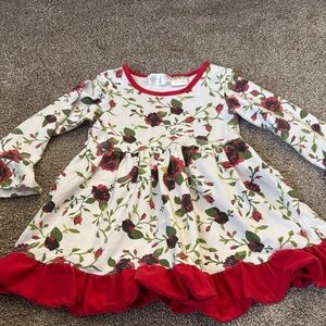 Hanna Andersson Kids Dress with Red Floral Pattern